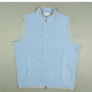 Peter Millar Crown Sport All Day Micro Fleece Vest in Lake Blue Size Large